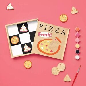 Craft Paint - Your - Own Mini Pizza Tic -‎ Tac - Toe Kit - Mondo Llama